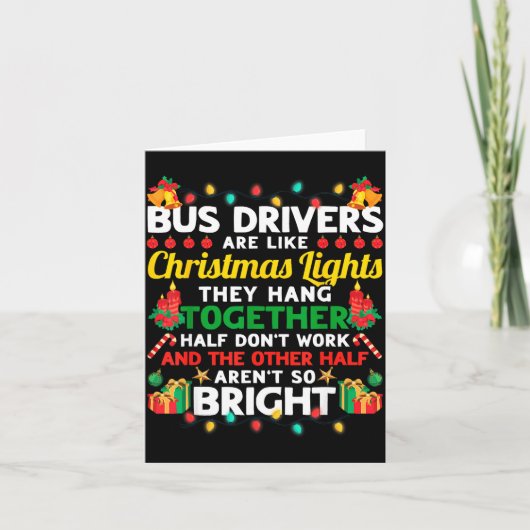 Bus Driver Co-worker Christmas Surprise Uni-adults Karte (Vorderseite)