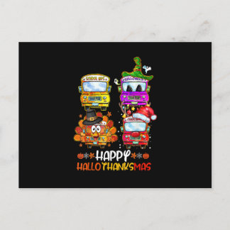 Bus Driver Happy HalloThanksMas Thanksgiving Chris Postkarte