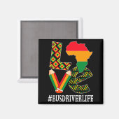 Bus Driver Love Map African American Black History Magnet (Vorderseite/Rückseite)