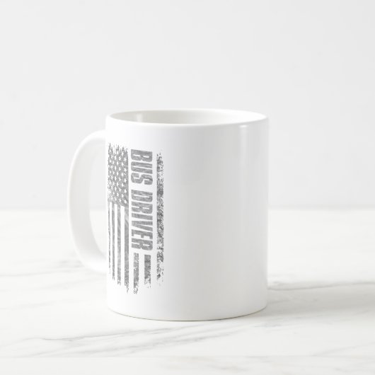 Bus Driver USA Flag Distressed design Kaffeetasse (Vorderseite Links)