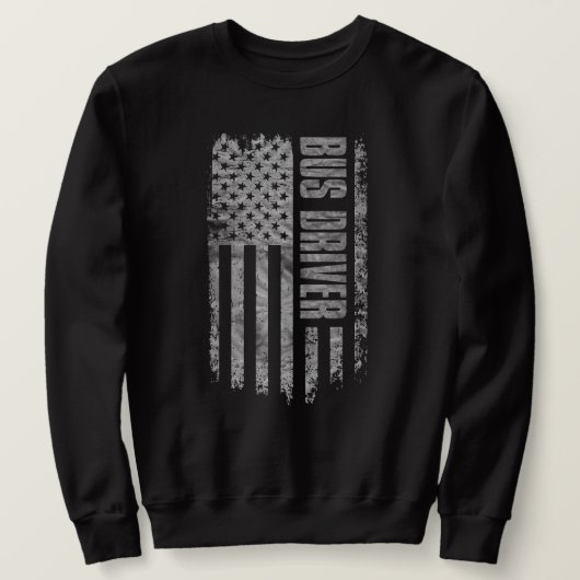 Bus Driver USA Flag Distressed design Sweatshirt (Design vorne)