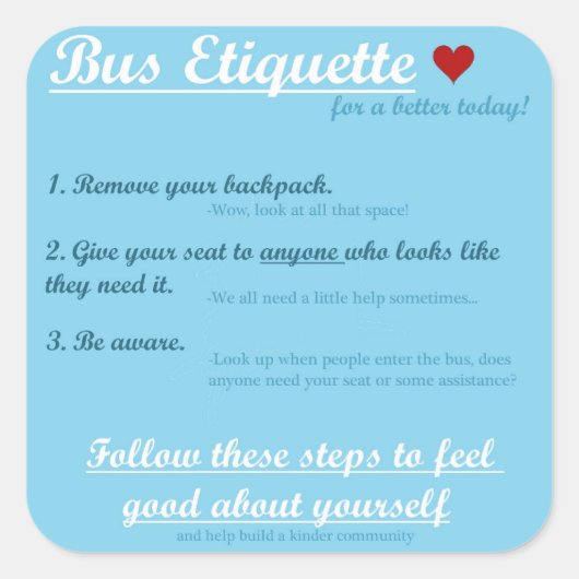 Bus Etiquette Sticker (Vorderseite)