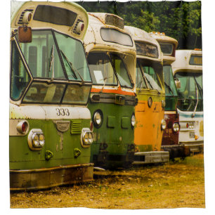 BUS-FRIEDHOF-DUSCHE-VORHANG DUSCHVORHANG