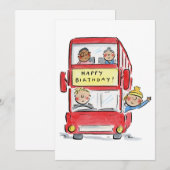 Bus Geburtstag Einladung (Vorne/Hinten)