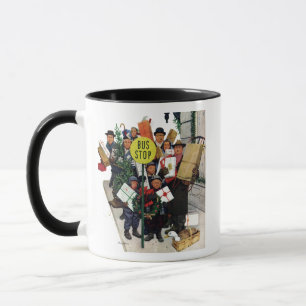 Bus Halt zu Weihnachten Tasse