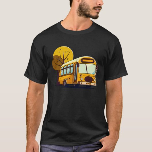 Bus In Front Of Trees Bus Driver T-Shirt (Vorderseite)