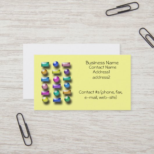 Bus. Karte - 3D-Schaltflächen (Vorderseite/Rückseite Beispiel)