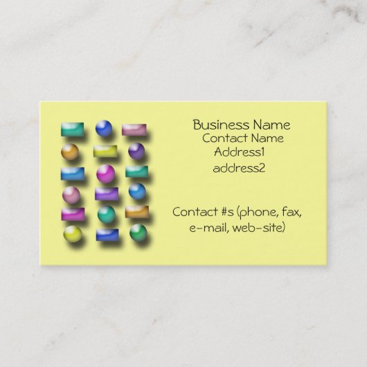 Bus. Karte - 3D-Schaltflächen (Vorderseite)