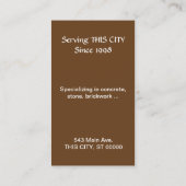 Bus. Karte - Architekturelement (Rückseite)