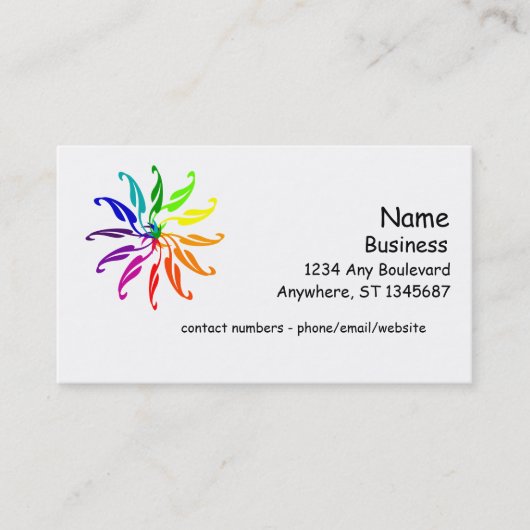 Bus. Karte - Blätter für das Farbrad (Vorderseite)