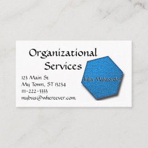 Bus-Karte - Hexagon Jigsaw Puzzle in blau Visitenkarte
