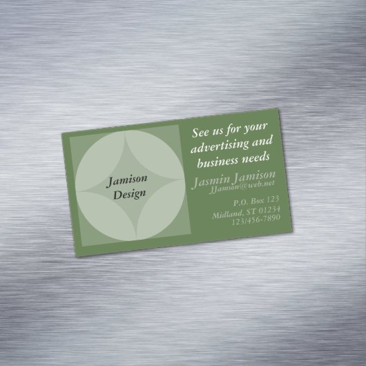 Bus. Karte (mag) - Kreise und Diamantgrafik (Beispiel)