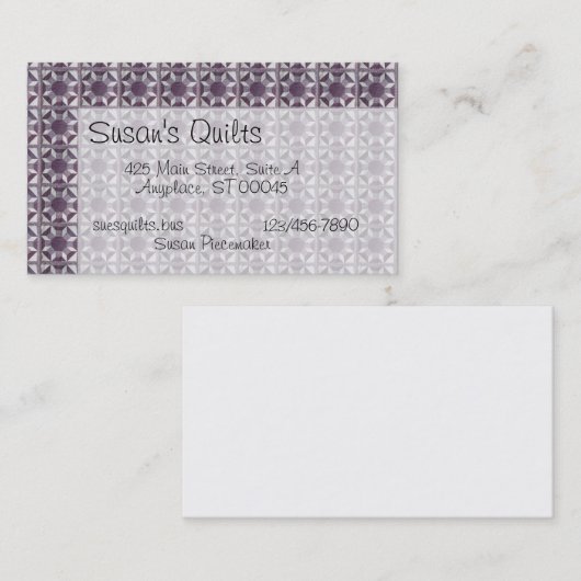 Bus. Karte - Quilt Muster - Thread-Spools (Vorne/Hinten)