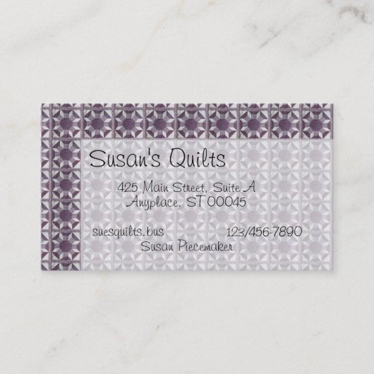 Bus. Karte - Quilt Muster - Thread-Spools (Vorderseite)