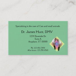 Bus. Karte - Veterinär - Katzen in Regenbogendiama