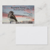 Bus. Karte - Vögel auf Zaun bei Sonnenuntergang (Vorne/Hinten)