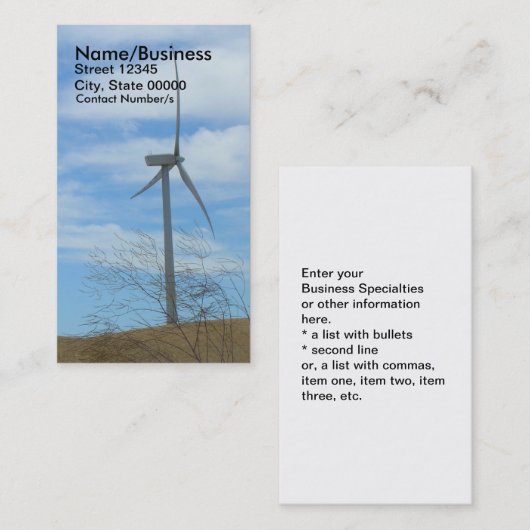 Bus. Karte - Windkraftanlage (Vorne/Hinten)