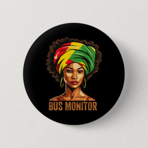 Bus-Monitor Afro-Afrikanisch-Amerikanische Schwarz Button