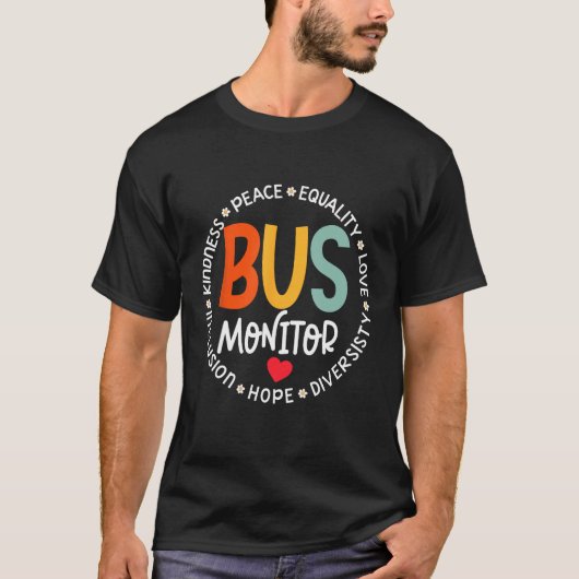 Bus Monitor Driver Aide Matching Group Squad Back  T-Shirt (Vorderseite)