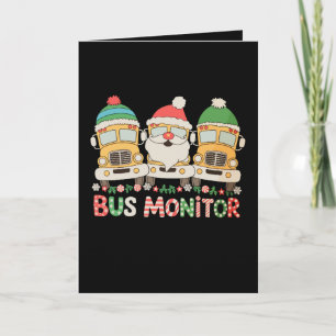Bus-Monitor Santa-Hut Schnee Xmas-Lichter Weihnach Karte