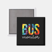 Bus Monitor Tie Dye Apprection Day Hello Back To Magnet (Vorderseite/Rückseite)