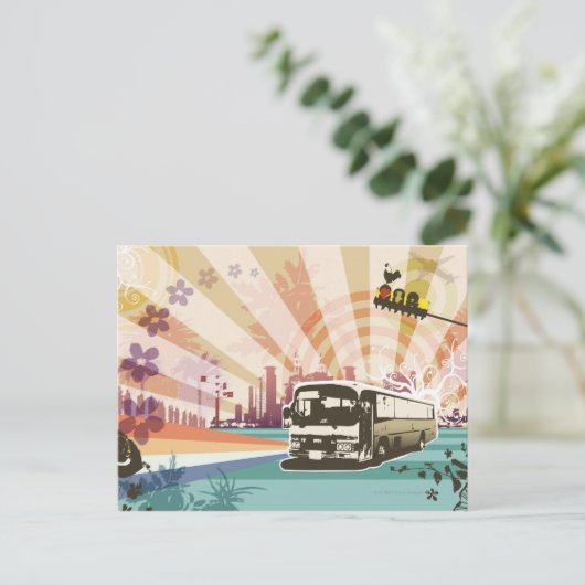 Bus Postkarte (Stehend Vorderseite)