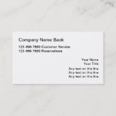 Bus-Reise-Visitenkarten Visitenkarte (Rückseite)