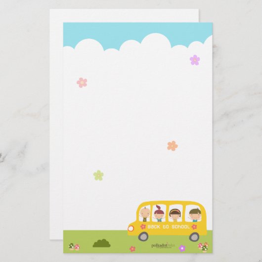 Bus-Schule zurück zu der Schule stationär Briefpapier (Vorne/Hinten)