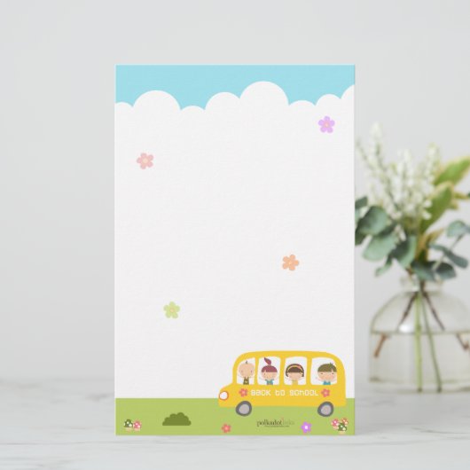 Bus-Schule zurück zu der Schule stationär Briefpapier (Stehend Vorderseite)