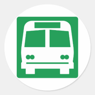 Bus Stopp Highway-Zeichen Runder Aufkleber