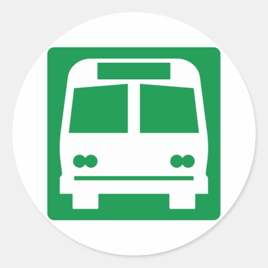 Bus Stopp Highway-Zeichen Runder Aufkleber (Vorderseite)