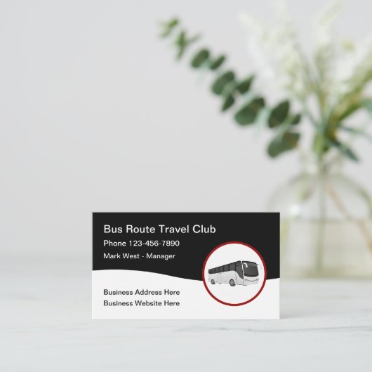 Bus Tour Travel Club Visitenkarte (Stehend Vorderseite)