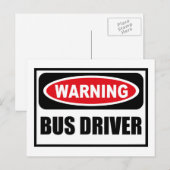 BUS-TREIBER-Postkarte warnen Postkarte (Vorne/Hinten)