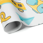 Bus- und Rucksackschule - Nahtloses Wrapping Paper Geschenkpapier (Rolleneckpunkt)