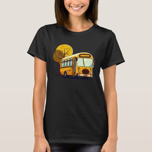 Bus vor Bäumen Busfahrer T-Shirt (Vorderseite)