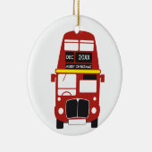 Bus-Weihnachtsverzierung Londons rote Keramikornament (Rechts)