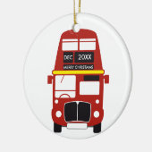 Bus-Weihnachtsverzierung Londons rote Keramikornament (Links)