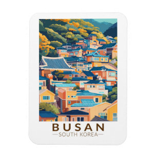 Busan Gamcheon Kulturdorf Reise Kunst Vintage Magnet