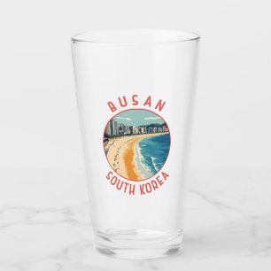 Busan Haeundae Beach Retro Distressed Circle Glas