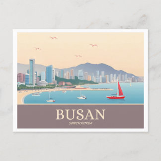 Busan South Korea Pastel Travel Postkarte