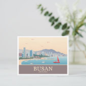 Busan South Korea Pastel Travel Postkarte (Stehend Vorderseite)