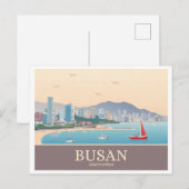 Busan South Korea Pastel Travel Postkarte (Vorne/Hinten)