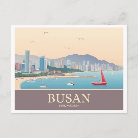 Busan South Korea Pastel Travel Postkarte (Vorderseite)