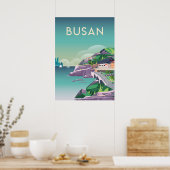 Busan South korea Reiseplakat Poster (Küche)