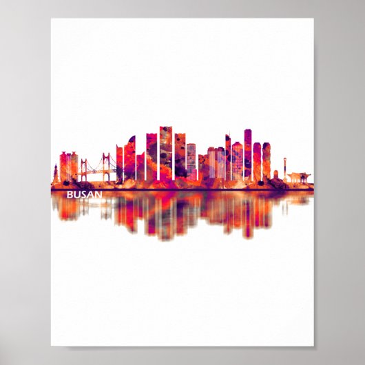 Busan South Korea Skyline Poster (Vorne)