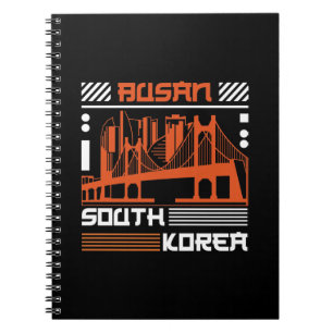 Busan Südkorea Brücke Skyline Grafik   Modern  Notizblock