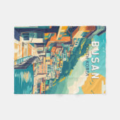 Busan Südkorea Reisekunst Vintag Fleecedecke (Vorderseite (Horizontal))