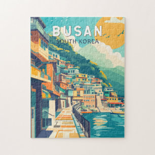 Busan Südkorea Reisekunst Vintag Puzzle