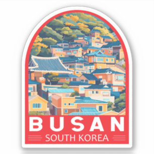 Busan Südkorea Reisemarkt Aufkleber