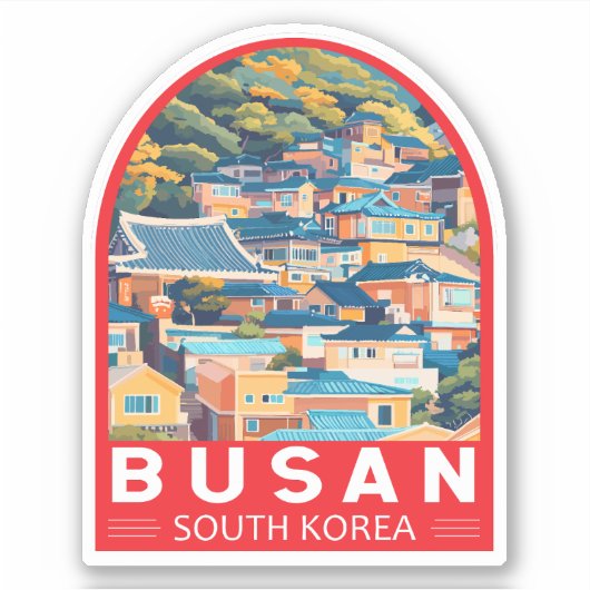 Busan Südkorea Reisemarkt Aufkleber (Vorderseite)